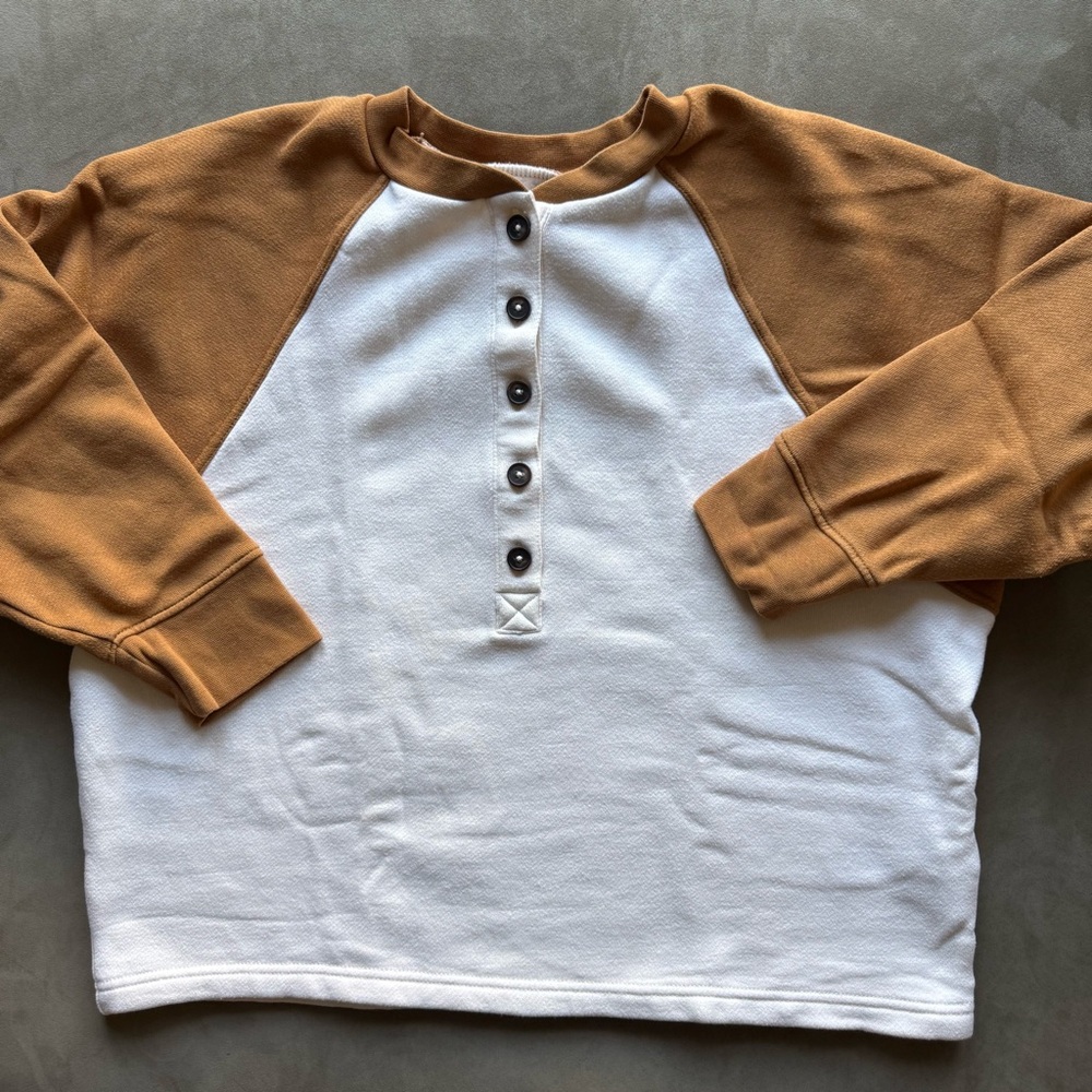 Madewell Henley Baseball Sleeve Sweatshirt